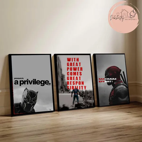Mdf_Marvel_Superhero_Motivational_Quote_Wall_Art_Print_Set_Of_3