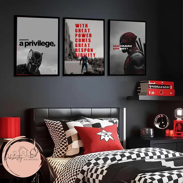 Mdf_Marvel_Superhero_Motivational_Quote_Wall_Art_Print_Set_Of_3
