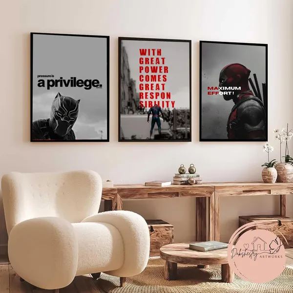 Mdf_Marvel_Superhero_Motivational_Quote_Wall_Art_Print_Set_Of_3