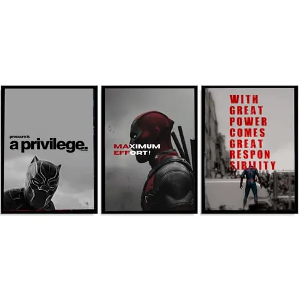 Mdf_Marvel_Superhero_Motivational_Quote_Wall_Art_Print_Set_Of_3