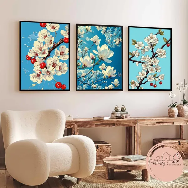 Engineered_Wood_Botanical_White_Blossom_Triptych_Wall_Art_Print