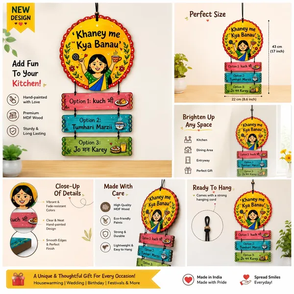Mdf_Humorous_Khaney_Me_Kya_Banau_Kitchen_Wall_Sign