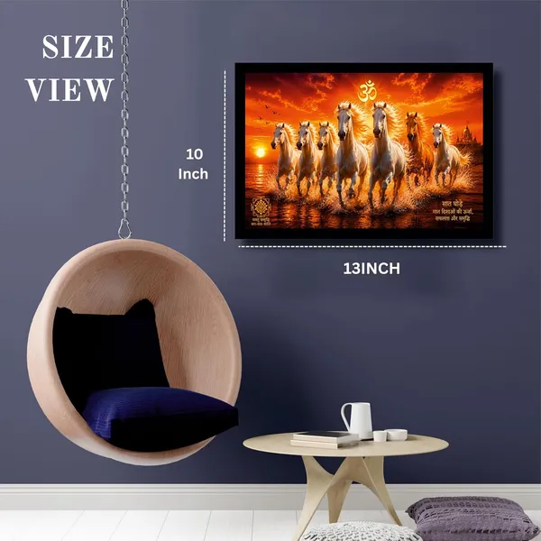 Engineered_Wood_Vastu_7_Running_Horses_Om_Symbol_Wall_Painting