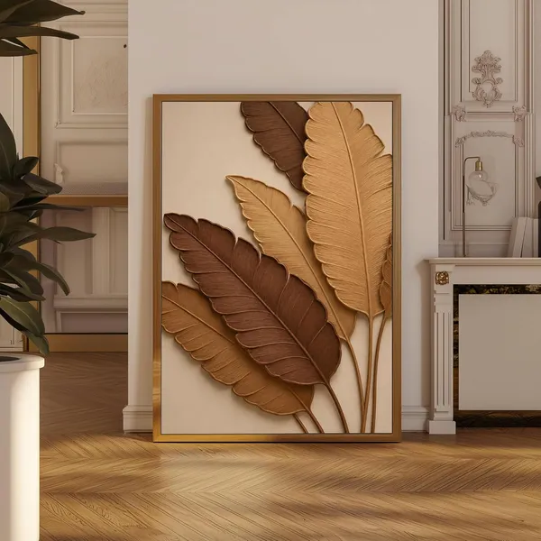 Engineered_Wood_Botanical_Tropical_Leaf_Print_Framed_Wall_Art