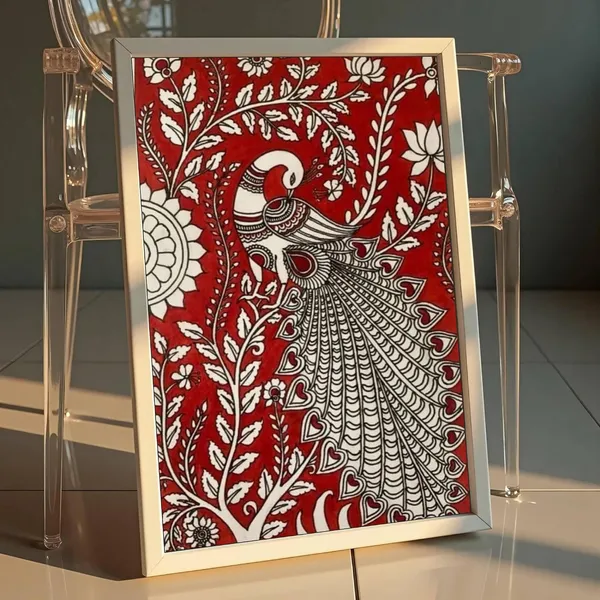 Engineered_Wood_Folk_Art_Peacock_Floral_Motif_Wall_Painting