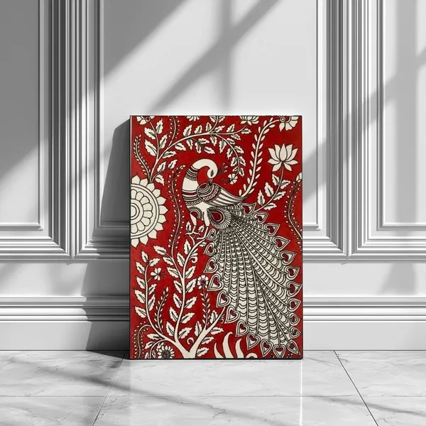Engineered_Wood_Folk_Art_Peacock_Floral_Motif_Wall_Painting