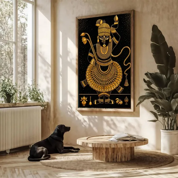 Engineered_Wood_Traditional_Shrinathji_Golden_Wall_Painting