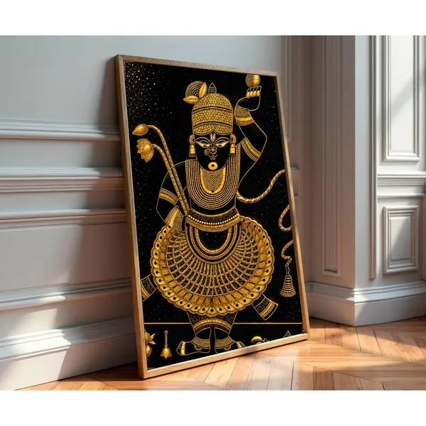 Engineered_Wood_Traditional_Shrinathji_Golden_Wall_Painting