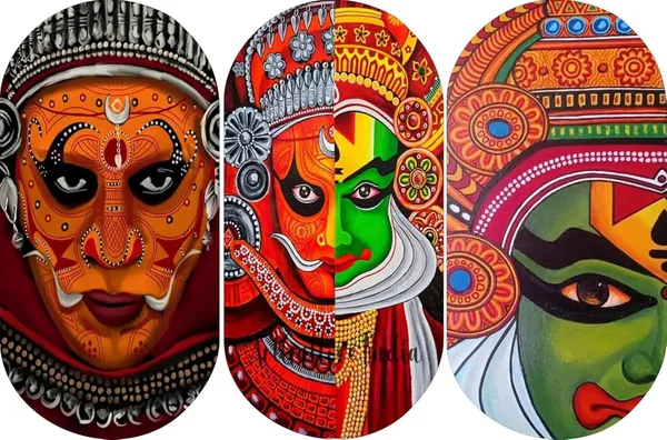 Engineered_Wood_Kathakali_Cultural_Framed_Wall_Art_Set_Of_3