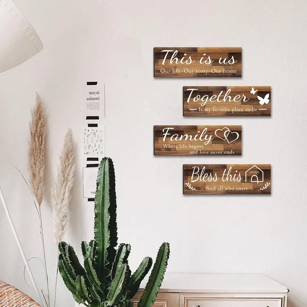 Mdf_Farmhouse_Family_Quotes_Wall_Sign_Set_Of_4