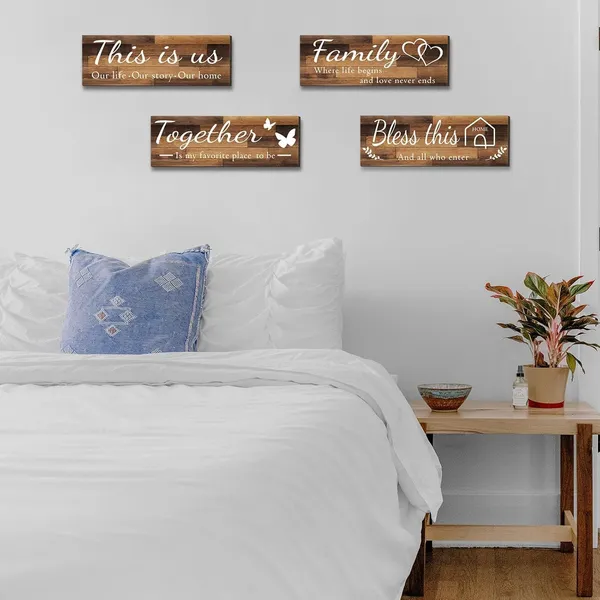 Mdf_Farmhouse_Family_Quotes_Wall_Sign_Set_Of_4
