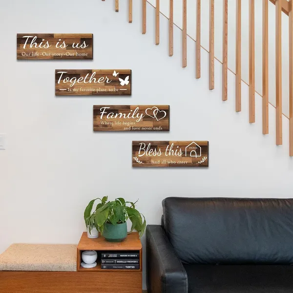 Mdf_Farmhouse_Family_Quotes_Wall_Sign_Set_Of_4