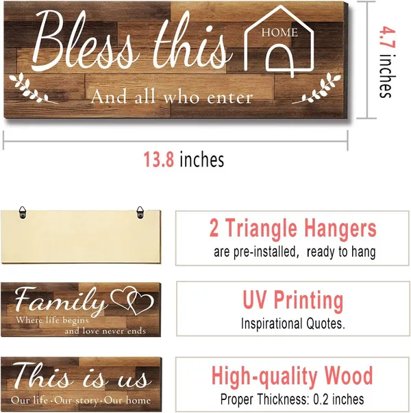 Mdf_Farmhouse_Family_Quotes_Wall_Sign_Set_Of_4