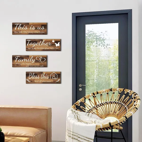 Mdf_Farmhouse_Family_Quotes_Wall_Sign_Set_Of_4