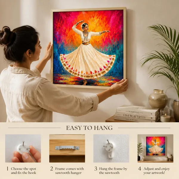 Mdf_Traditional_Classical_Dancer_Multicolor_Wall_Poster_Set_Of_4