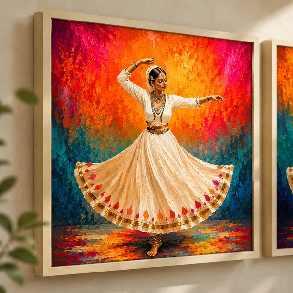 Mdf_Traditional_Classical_Dancer_Multicolor_Wall_Poster_Set_Of_4