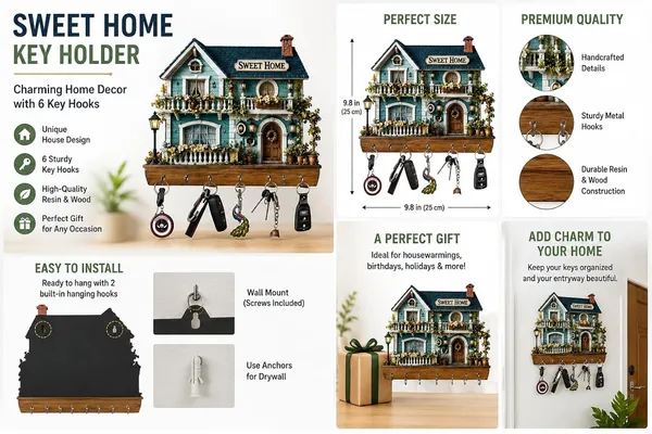 Engineered_Wood_Sweet_Home_House_Shape_Key_Holder