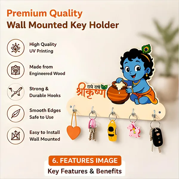 Mdf_Devotional_Bal_Krishna_Radhe_Radhe_Wall_Key_Holder
