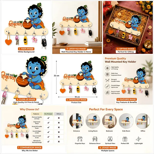 Mdf_Devotional_Bal_Krishna_Radhe_Radhe_Wall_Key_Holder