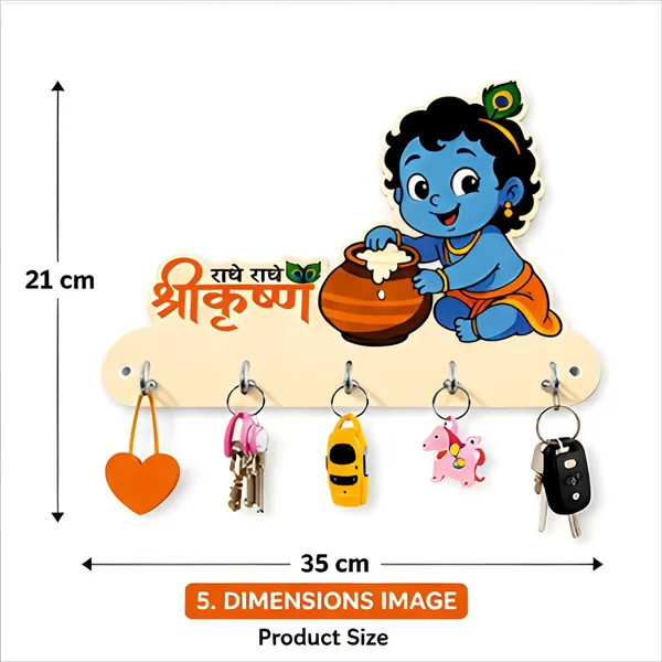 Mdf_Devotional_Bal_Krishna_Radhe_Radhe_Wall_Key_Holder