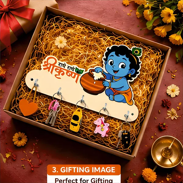 Mdf_Devotional_Bal_Krishna_Radhe_Radhe_Wall_Key_Holder