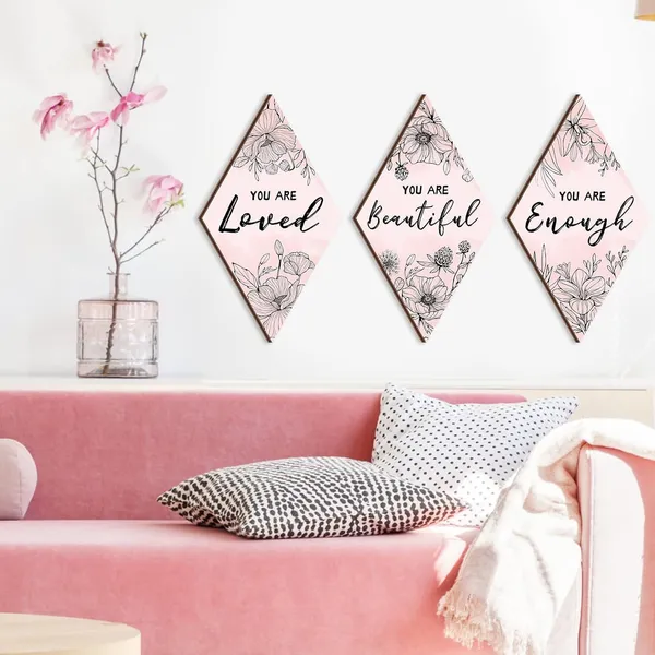 Mdf_Inspirational_Floral_Motivational_Pastel_Wall_Art_Set_Of_3