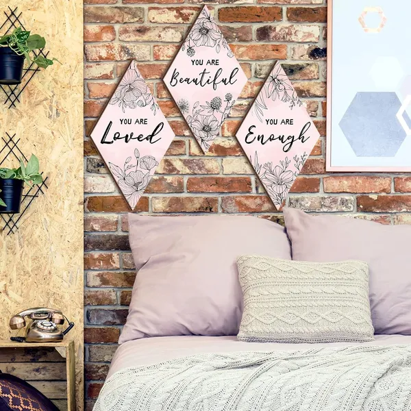 Mdf_Inspirational_Floral_Motivational_Pastel_Wall_Art_Set_Of_3