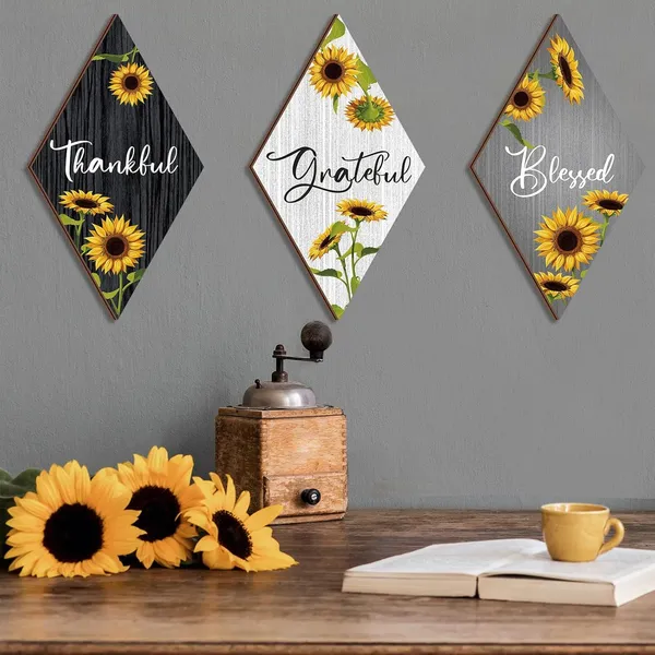 Mdf_Inspirational_Floral_Sunflower_Pastel_Wall_Art_Set_Of_3