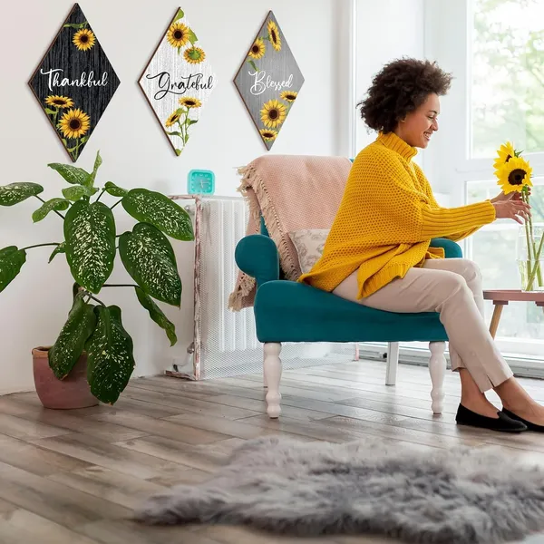 Mdf_Inspirational_Floral_Sunflower_Pastel_Wall_Art_Set_Of_3