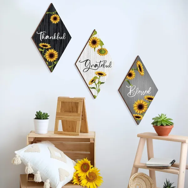 Mdf_Inspirational_Floral_Sunflower_Pastel_Wall_Art_Set_Of_3