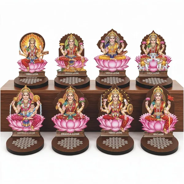 Mdf_Devotional_Ashta_Lakshmi_Wall_Decor_Set