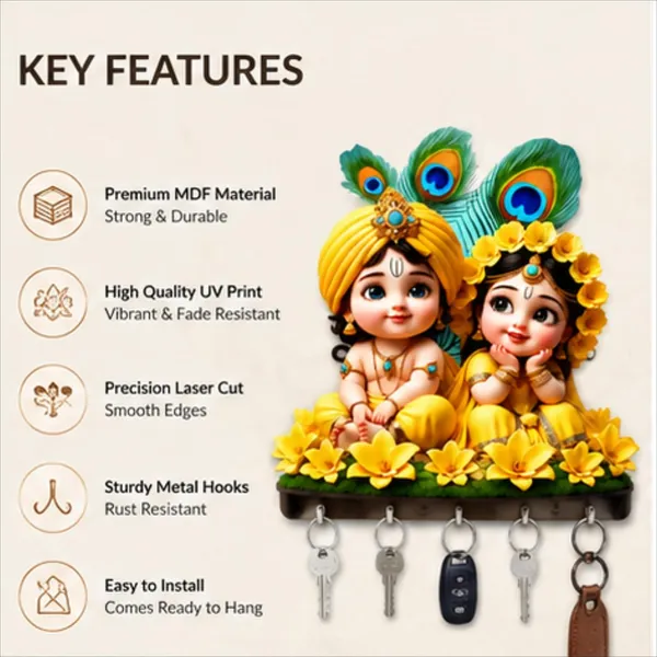 Mdf_Devotional_Radha_Krishna_Wall_Key_Holder