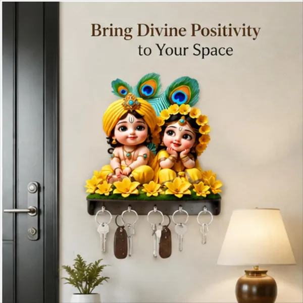 Mdf_Devotional_Radha_Krishna_Wall_Key_Holder