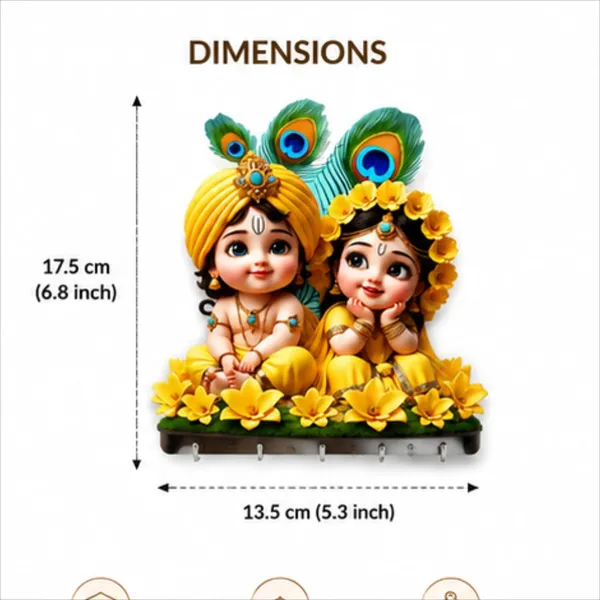 Mdf_Devotional_Radha_Krishna_Wall_Key_Holder