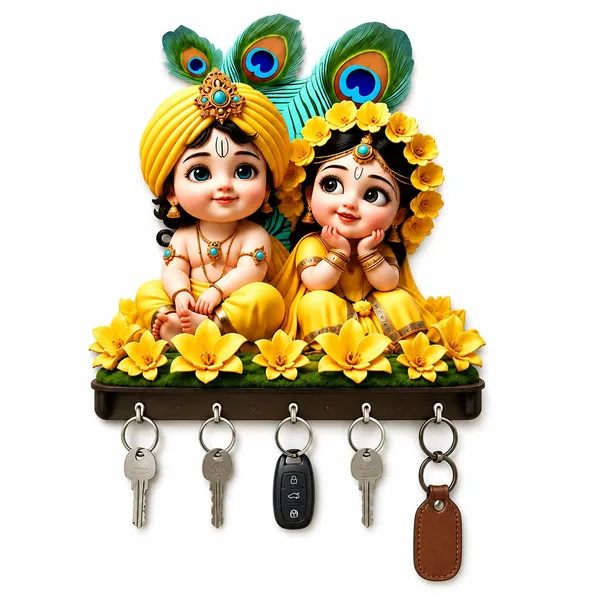 Mdf_Devotional_Radha_Krishna_Wall_Key_Holder