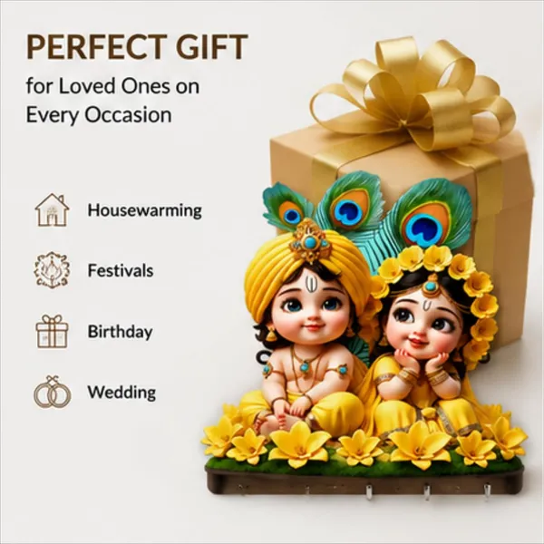 Mdf_Devotional_Radha_Krishna_Wall_Key_Holder