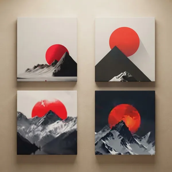 Mdf_Minimalist_Mountain_Landscape_Wall_Art_Set_Of_4