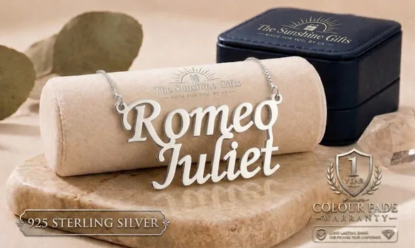 Silver_925_Sterling_Silver_Romeo_Juliet_Script_Pendant_Necklace_For_Couples