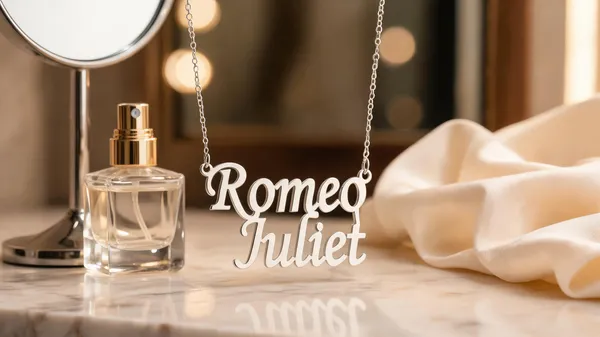 Silver_925_Sterling_Silver_Romeo_Juliet_Script_Pendant_Necklace_For_Couples