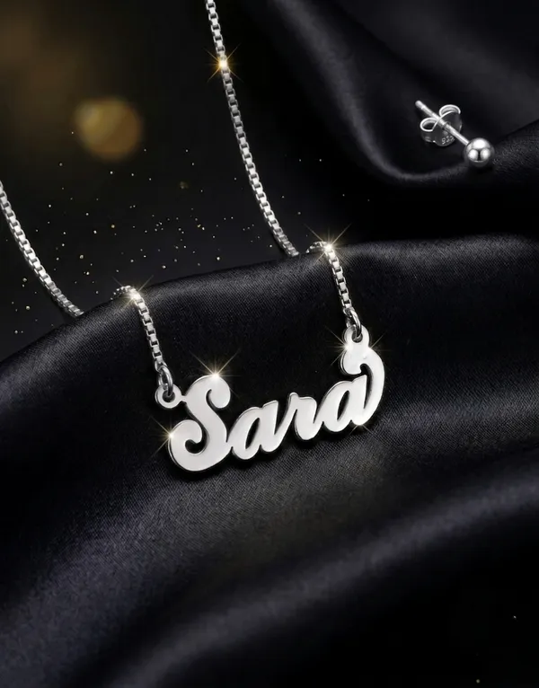 Silver_Tone_Sara_Name_Pendant_Necklace_For_Women