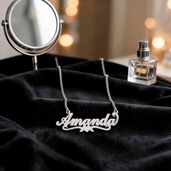 Silver_925_Sterling_Silver_Amanda_Name_Pendant_Necklace_For_Women