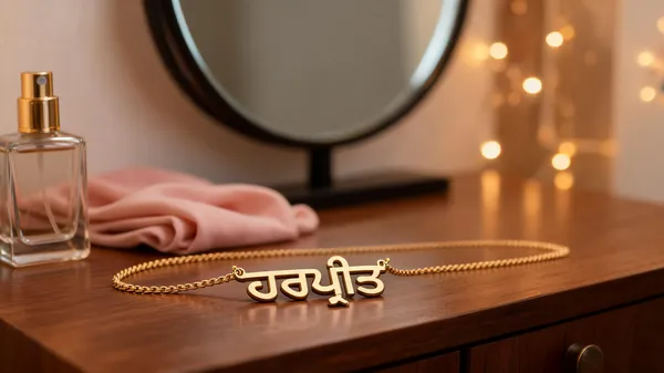 Gold_Tone_Punjabi_Name_Pendant_Necklace_For_Women