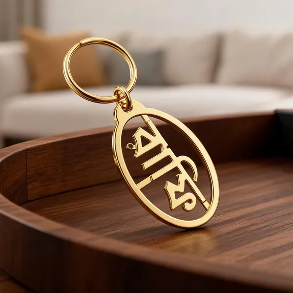 Gold_Metal_Initial_Keychain_For_Men_And_Women
