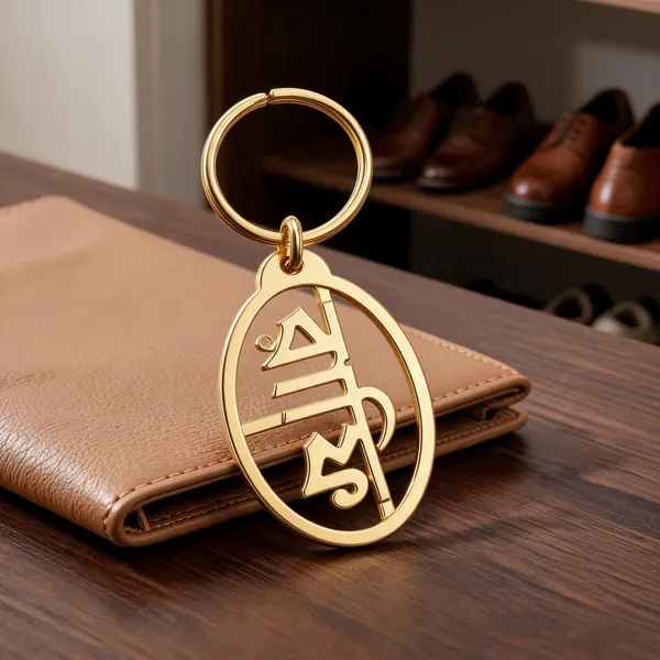 Gold_Metal_Initial_Keychain_For_Men_And_Women