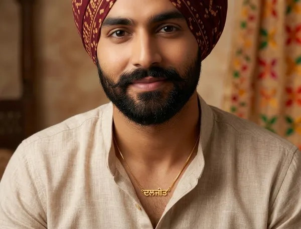 Gold-Tone_Punjabi_Nameplate_Necklace_For_Men
