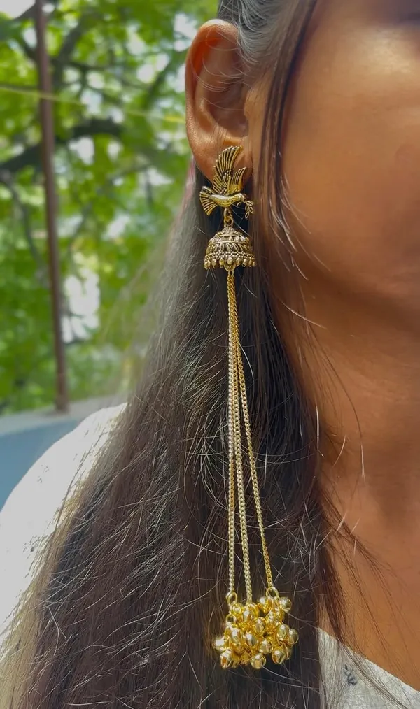 Golden_Wings_Kashmir_Jhumkaa_Earrings_With_Chain_Tassel