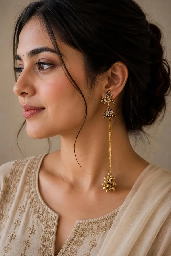 Golden_Wings_Kashmir_Jhumkaa_Earrings_With_Chain_Tassel