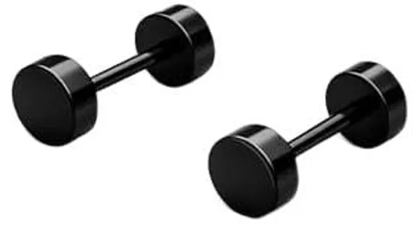 Black_Alloy_Dumbbell_Barbell_Stud_Earrings_For_Men