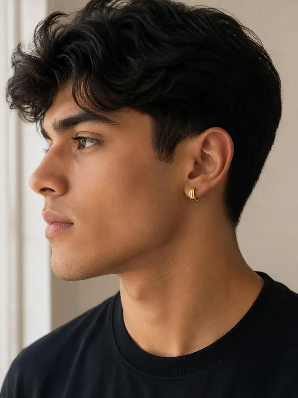 Gold_Tone_Chunky_Hoop_Earrings_For_Men_And_Boys_Set_Of_2