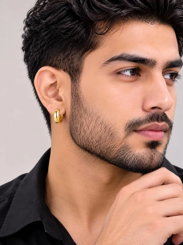 Gold_Tone_Chunky_Hoop_Earrings_For_Men_And_Boys_Set_Of_2
